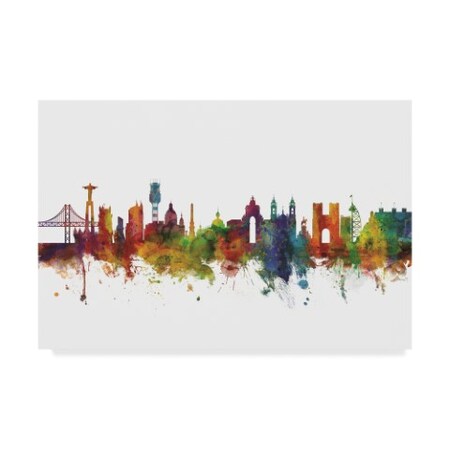Trademark Fine Art Michael Tompsett 'Lisbon Portugal Skyline Ii' Canvas Art, 22x32 MT01799-C2232GG